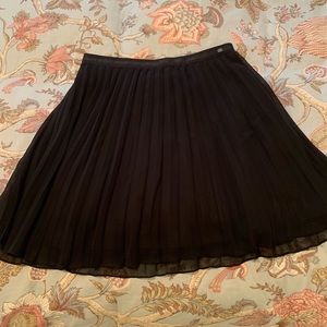 Black silk accordion skirt